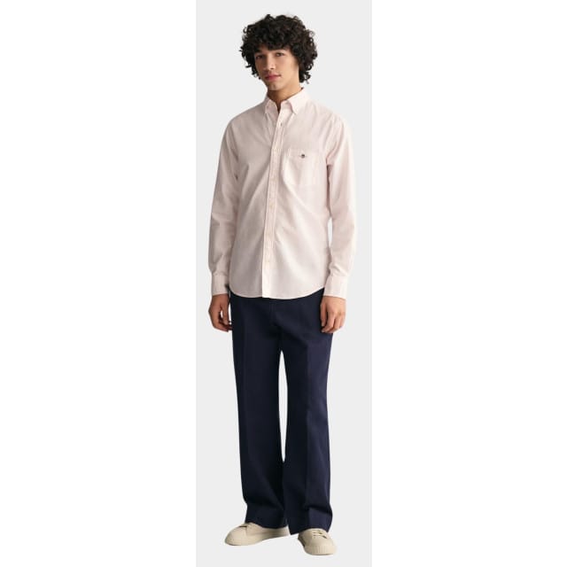 Gant Overhemd Oxford Banker Stripe Button Down Zacht Roze / male
