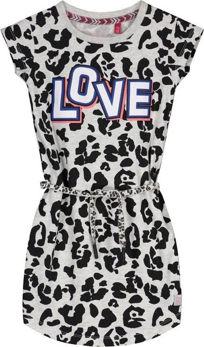 Quapi jurk Aafje dark grey leopard