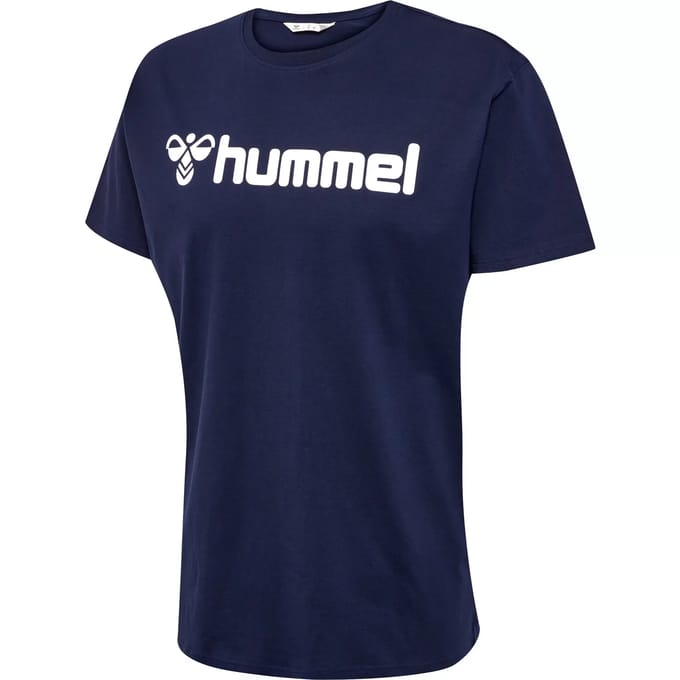 hummel Mannen T-Shirt Normale Pasvorm Stretch Ronde Hals Logo Sport Shirt