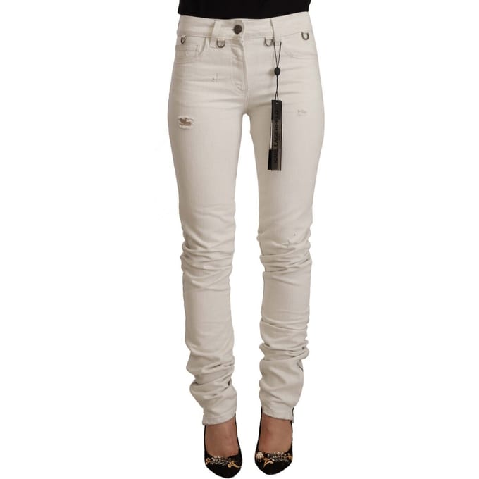 Karl Lagerfeld Gescheurde Skinny Jeans Offwhite