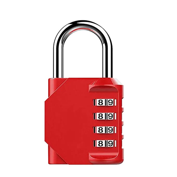 Cadenas à combinaison réinitialisable à 4 chiffres avec combinaison Cadenas à combinaison étanche et robuste pour l'extérieur pour l'école argenté