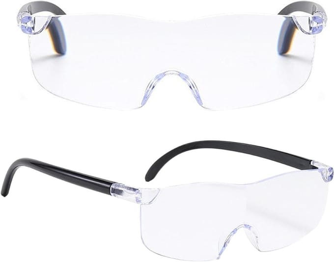 Vergrootglas Bril - Leesbril Hulp - Gedetailleerd Zien - 16x Vergroting - 14.2 cm Lengte - Transparant