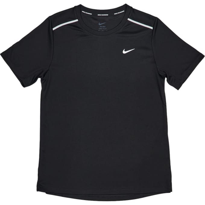Nike Miler T-shirts Kinder - Zwart - Maat 122 - 128 CM - Poly Jersey