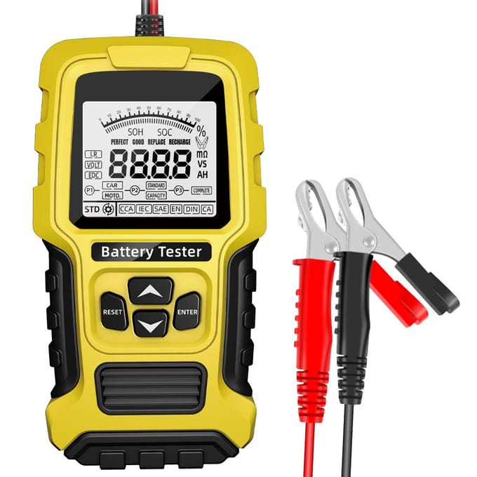 Interne Weerstand Tester 12Volt24Volt Intelligente Auto Motorfiets Batterij Tester Draagbaar Digitaal geel