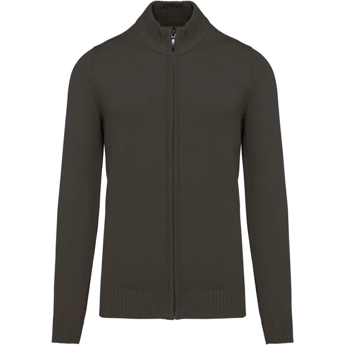 Kariban Heren cardigan met rits K971 - Dark Grey - M