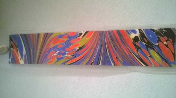 Boekenlegger Ebru-kunst handgeschilderd gelamineerd