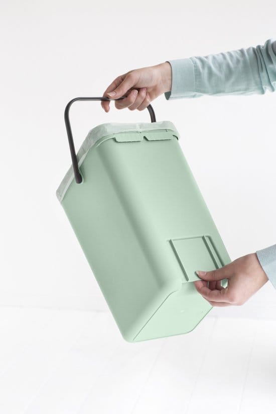 Brabantia Afvalbak Sort & Go - Kunststof - Jade Green - 20x24.9x35.1cm - 12l