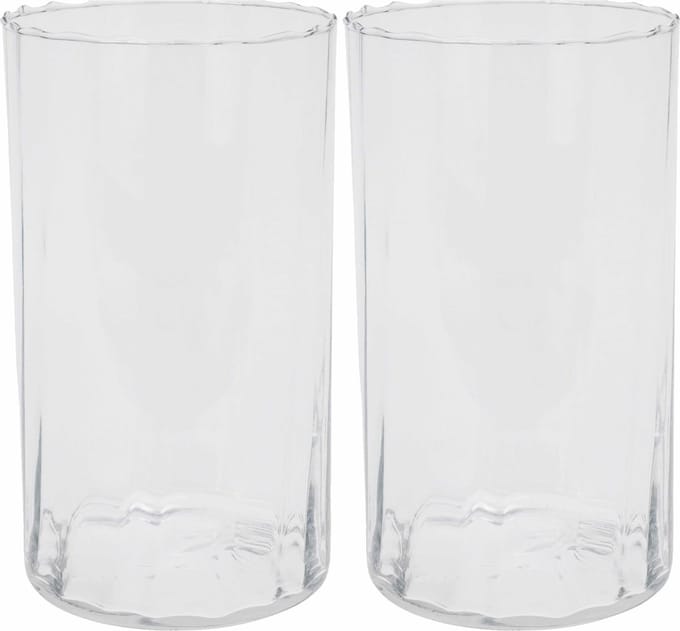 HS Collection - Bloemen vaas - 2x stuks - glas - transparant - H22 cm
