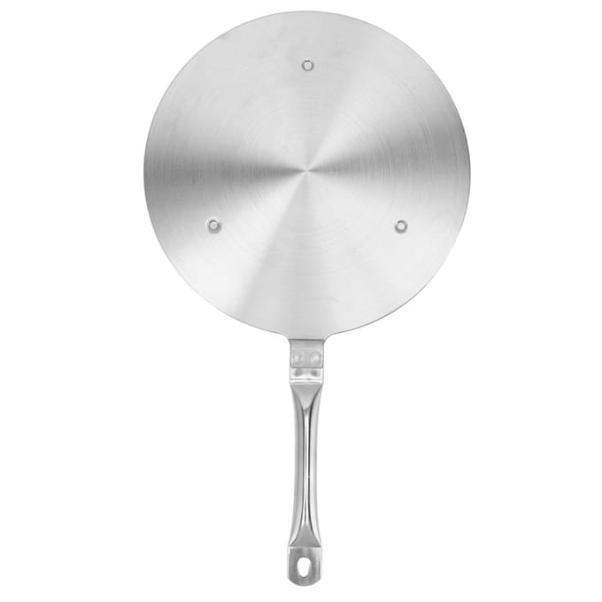 Plaque Diffuseur de Chaleur 24 cm Acier Inoxydable Plaque de Transfert de Chaleur pour Cuisinière à Induction Adaptateur avec Poignée L gray