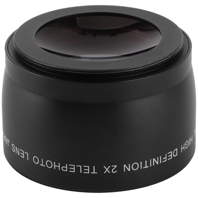 2X Telelens met Optisch Glas voor Camera Lens met Filterdiameter van 55mm2.2in black