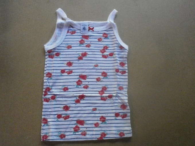 Petit Bateau - Singlet - Meisje - Streep / bloem - 12 jaar 152