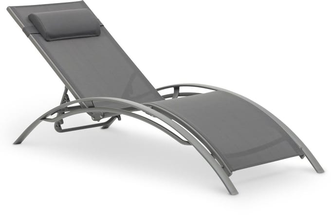 Tuinligstoel RELAX met verstelbare rugleuning en kussen – Grijs