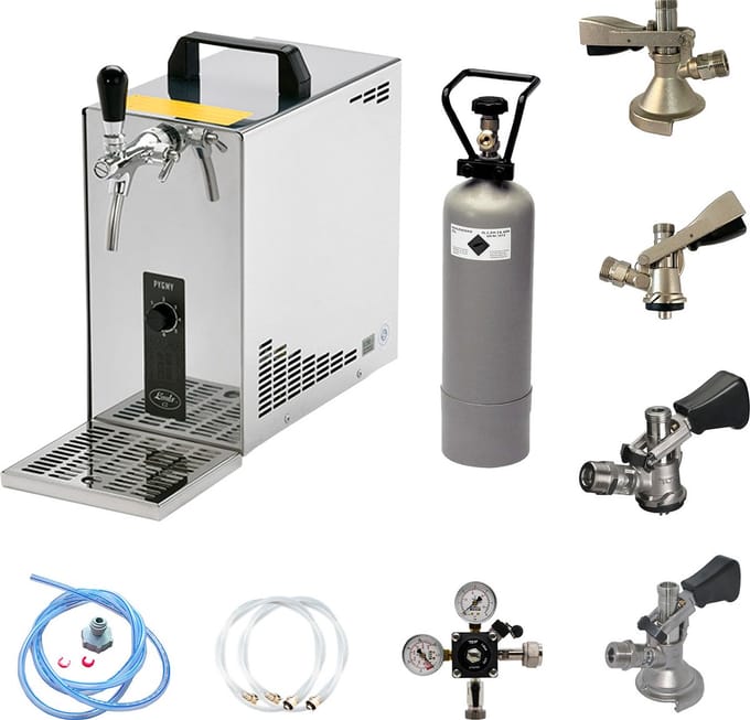 Ensemble complet Tireuse a biere - PYGMY 25 machine a biere, pompe a biere 1 ligne, 35 litres/h, professionnelle, Green Line, KEG: S