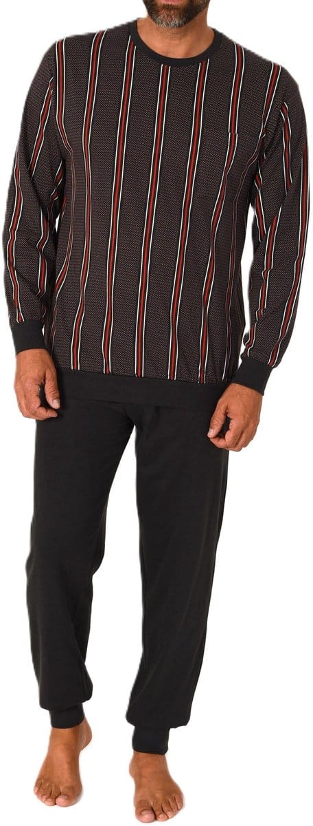 Lange Normann herenpyjama van 100% katoen in een geweldige gestreepte look