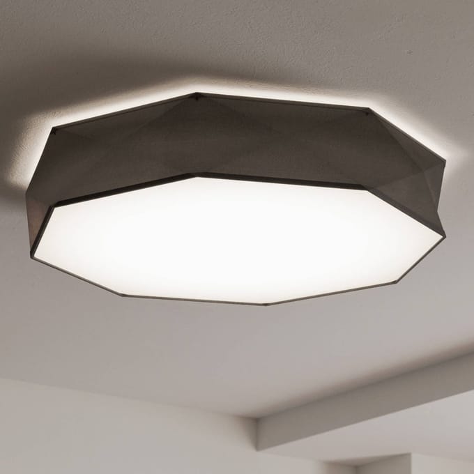 TK Lighting Plafondlamp Kantoor New, Ø 88 cm, zwart