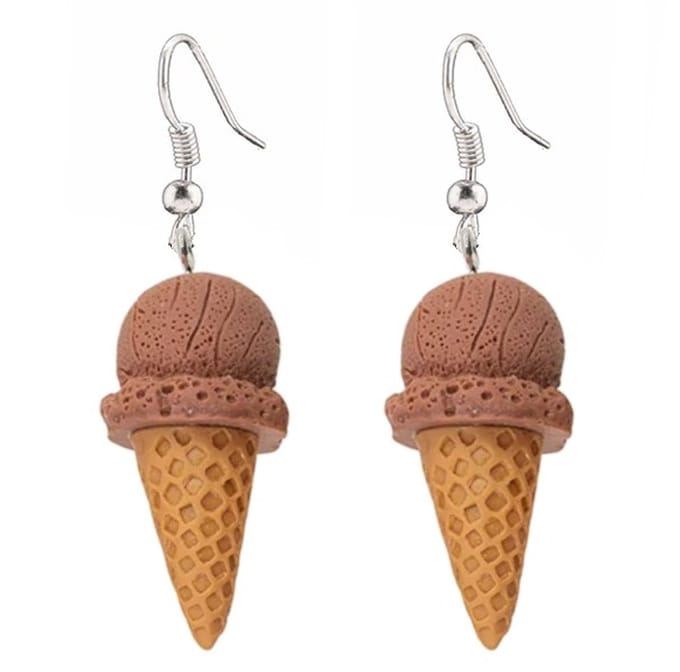 Fako Bijoux® - Oorbellen - IJsjes - Hoorntjes - Bruin