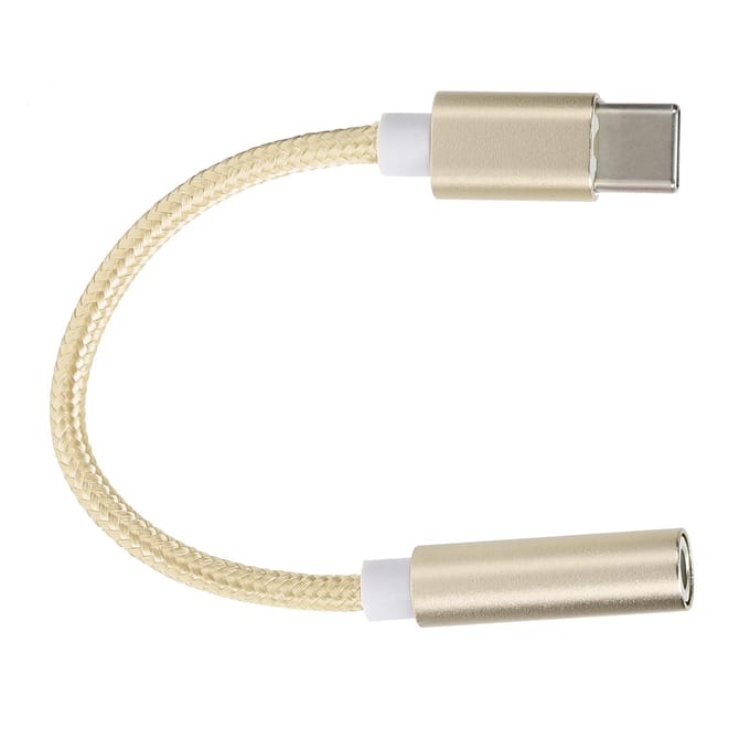 Type C naar 3.5MM Aux o Adapter Gevlochten o Headset Adapter voor Letv  XiaomiGeel geel