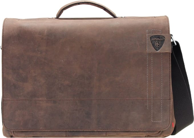 Strellson Richmond Messenger Leder 40 cm Laptopcompartiment - 36cm (15 duim) - dark brown