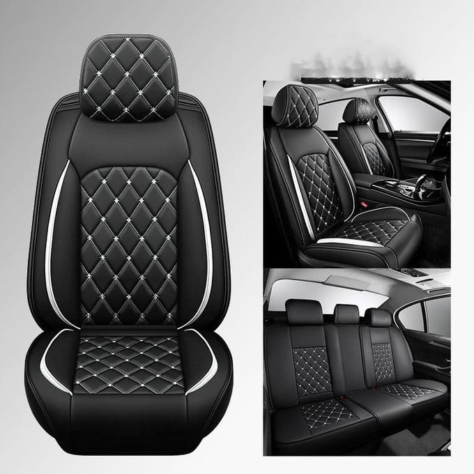 Coussin de siège de voiture 5 places, housse de siège en cuir, résistant à l'usure et Durable, siège Non amovible