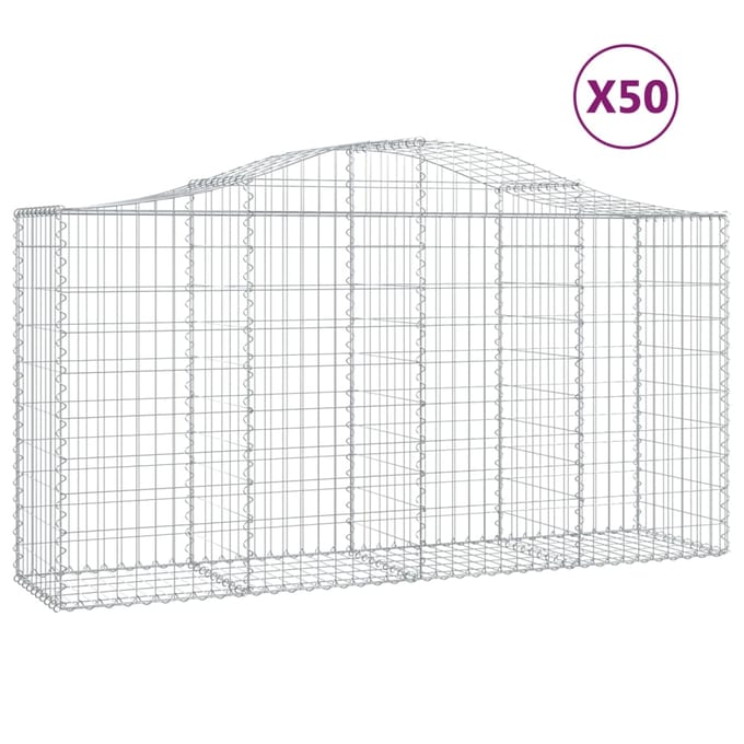 vidaXL - Schanskorven - 50 - st - gewelfd - 200x50x100/120 - cm - ijzer