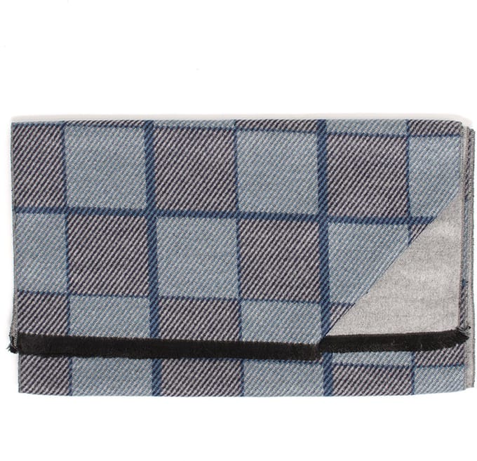 BELMONTE Checker double face viscose sarf Blue (TRSCHE187 - 800)