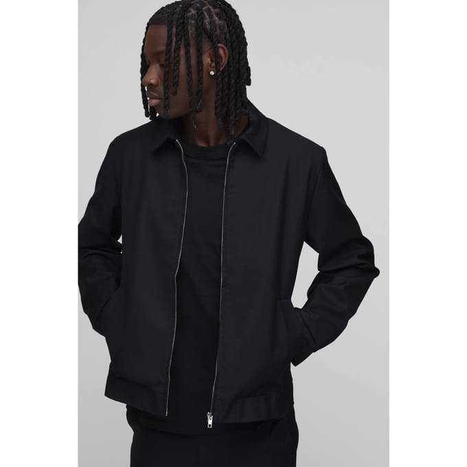 Getailleerd Regular Fit Jasje Met Ritskraag Uit Co-ord Set | Black | Size Medium