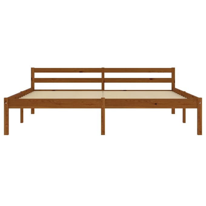 vidaXL - Bedframe - massief - grenenhout - honingbruin - 160x200 - cm