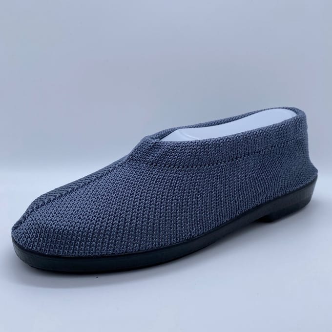 Gebreide Portugese Schoen - Grijs Silver - Maat 35 - Instappers - Pantoffel