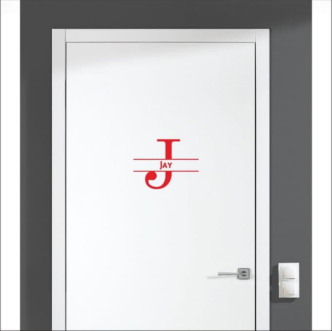 Deursticker Met Naam -  Jay - Rood