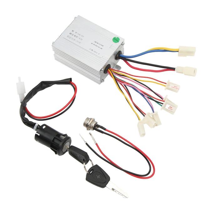 12V 500W Borstelmotor Controller Elektrische Fiets Motorfiets Controller Slot en Laadpoort Set white