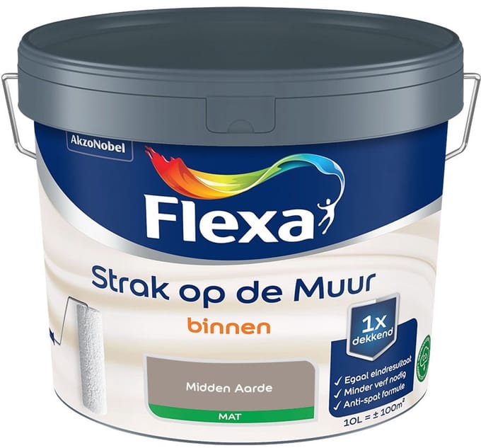 Flexa - Strak Op De Muur Binnen Mat - Midden Aarde - Mengverf - 10 L