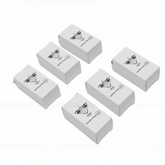 6 Dozen Wenkbrauw Mapping Draad 30 Meter Per Doos Vooraf Inkt Semi-Permanente Wenkbrauw Mapping Draad Wit white