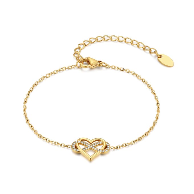Twice As Nice Armband in edelstaal, hartje Goudkleurig 16cm+3cm