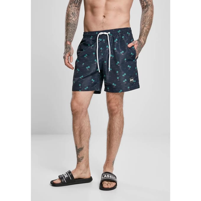 Urban Classics - Pattern Island Zwemshorts - M - Blauw