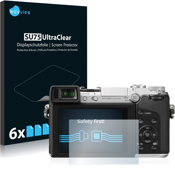 Savvies - Screenprotector voor Panasonic Lumix DMC-GX7 - Folie Beschermfolie transparant 6 Stuks