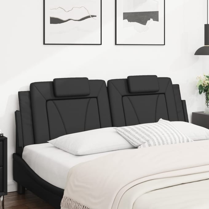 vidaXL - Hoofdbordkussen - "Viana" - 160 - cm - kunstleer - zwart