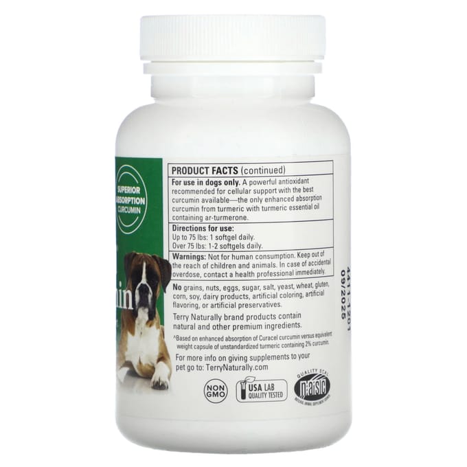 Curacel Curcumine, Optimale Cellulaire Verbetering, Voor Honden, 60 Softgels