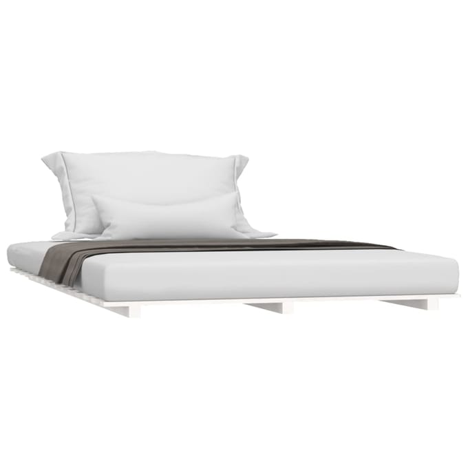 vidaXL - Bedframe - massief - grenenhout - wit - 120x200 - cm
