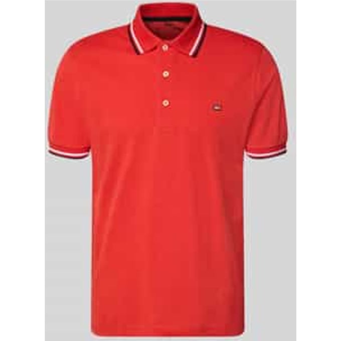 regular fit poloshirt met contrasterende strepen