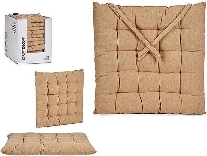 Giftdecor Stoelkussen Decorama - binnen/buiten - beige - 40 x 40 x 5 cm - polyester