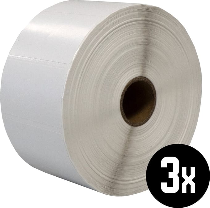 DULA Compatible Zebra Labels 57x32mm - 2100 etiketten per rol - kern 25mm - Wit - Permanent - 3 roll