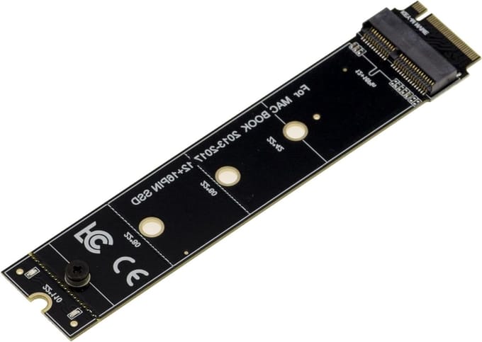 Adapter Platte SSD - Mac naar M2 - Gegevens Herstellen - Ultraplat Ontwerp - 10 cm Lang - Zwart