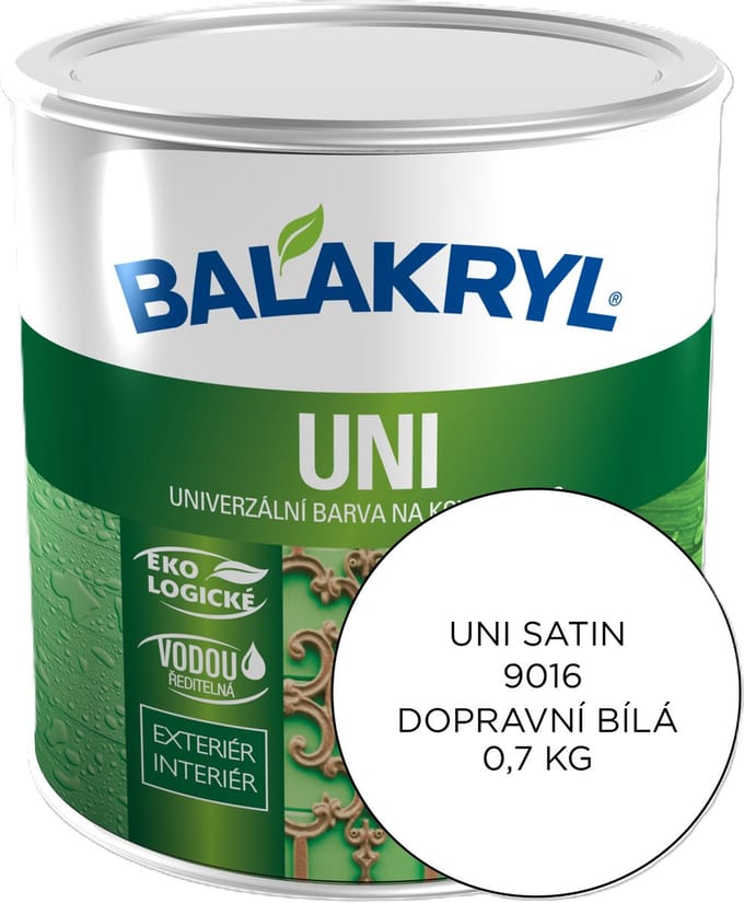 Balakryl UNI SATIN 0,7kg, 9016 verkeerwit