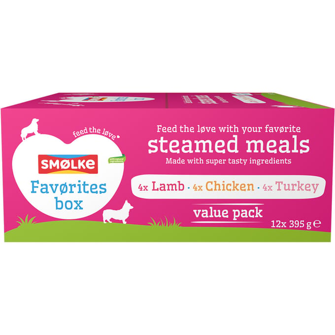 Smølke Gestoomde Maaltijden 12 x 395 g - Lievelingsmix (3 soorten)