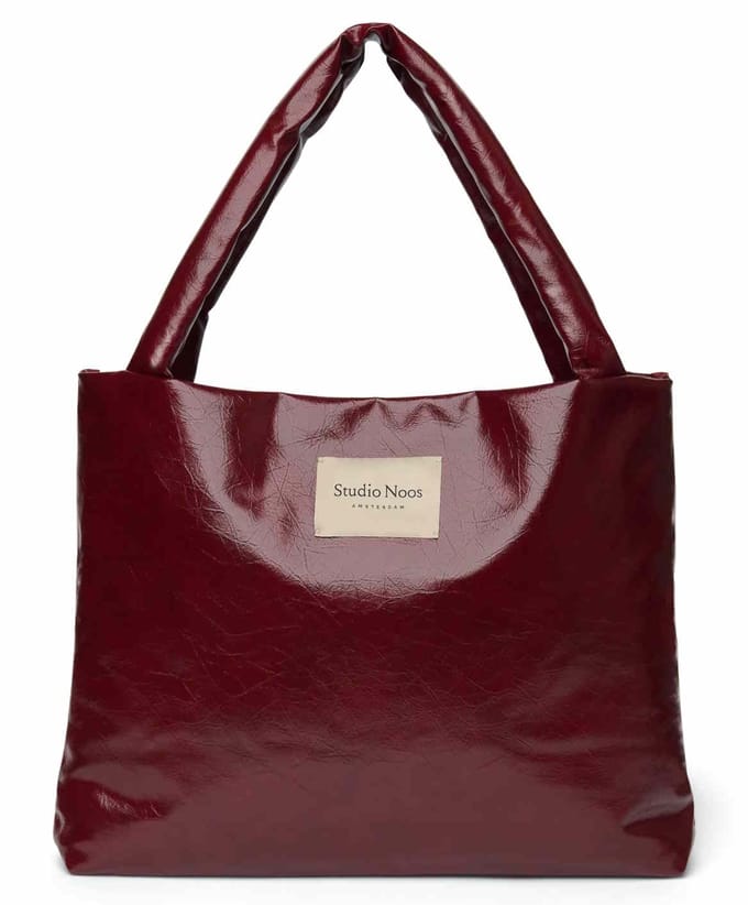 Studio Noos vegan leather mom bag burgundy