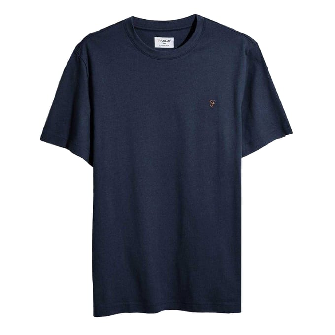 Farah Heren Logo Regular T-Shirt (Echte marine)