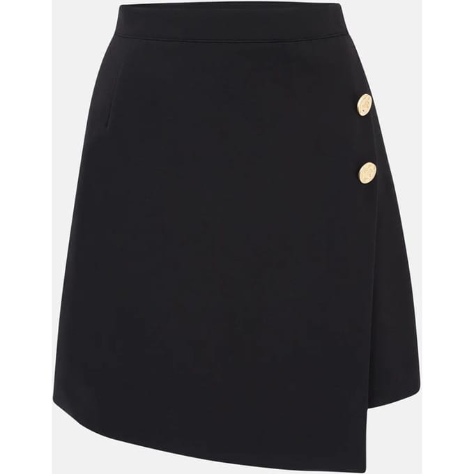 Mini Wrap Rok Met Gouden Knoopdetails