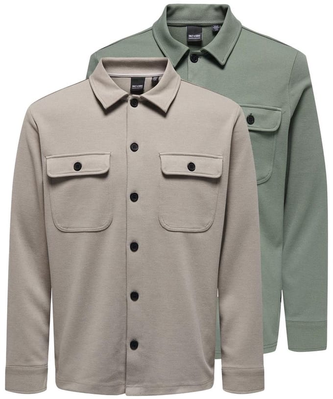 Only & Sons Heren Overhemd jas / overshirt 2 pack Newkodyl