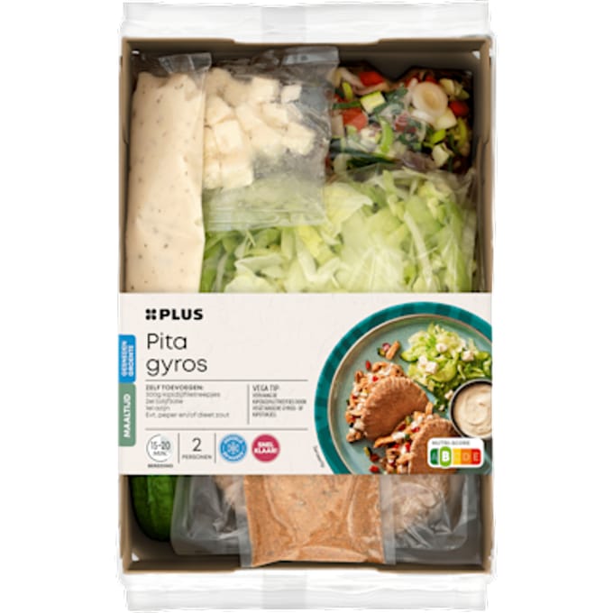 Gesneden verspakket Pita Gyros