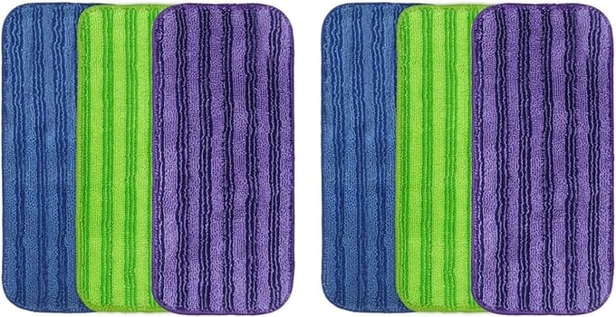 Set van 6 Herbruikbare Microvezel Dweildoekjes voor Dweilmachine, Wasbaar